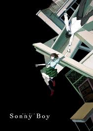 mizuho (sonny boy), nagara (sonny boy), sonny boy, absurdres, highres,  1boy, 1girl, black hair, blouse, brown eyes, brown hair, building, desk,  eyebrows hidden by hair, holding, holding hands, jumping, kamihari, open  mouth,