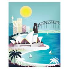 Sydney Poster Sydney Opera House Australia Wall Art Etsy Australia Wall Art Sydney Skyline Travel Posters