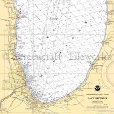 Michigan Lake Michigan South Shore Nautical Chart Decor