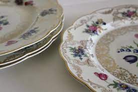 Check spelling or type a new query. Vintage Royal Bayreuth Large Porcelain Dinner Plates Garden Flowers Gold Filigree