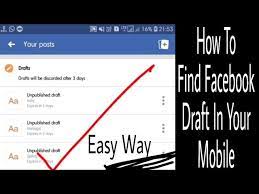 Tap it to find the last draft saved by you. How To Find Facebook Draft Folder In Android Youtube