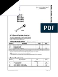 © 1997 fairchild semiconductor corporation. Bc548b Datasheet Pdf Bipolar Junction Transistor Amplifier