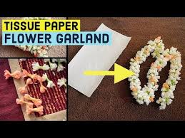 How To Make Tissue Paper Jasmine Flower Garland Hara Diy Paper Flower Youtube Paper Flower Garlands Flower Garlands Paper Flowers