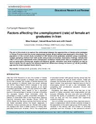 In malaysia, this is an equally pressing issue. Pdf Factors Affecting The Unemployment Rate Of Female Art Graduates In Iran Mina Hedayat Academia Edu