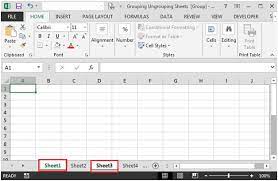 grouping or ungrouping sheets in microsoft excel