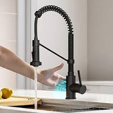 Switch to choose the sensor mode & normal mode. Review For Touchless Kitchen Faucet Dalmo Dakf5f Pull Down Sprayer Kitchen Faucet Single Handle Sensor Kitchen Sink Faucet With 3 Modes Pull Down Sprayer Brushed Nickel Dual Sensor Sink Faucet