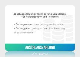 Abschlagszahlung Definition Infos Mehr Billomat Buchhaltung