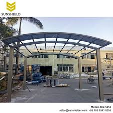 Both double carport lines can be set up with the posts on the outside, with double the space between, or with the posts on the inside for two easily marked spaces. Garage Port Arched Roof Double Carport Boat Shelter Rv Canopy Carport Anti Uv Polycarbonate Patio Awnings Sushield Shelter Sunshield