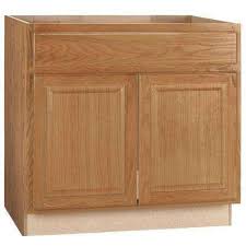 Hampton Assembled 36x34 5x24 In Sink Base Kitchen Cabinet In Medium Oak Kitchen Cabinets Home Depot Kitchen Base Cabinets Home Depot Cabinets
