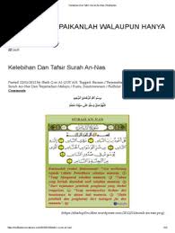 Al quran terjemahan bahasa melayu lengkap. Kelebihan Dan Tafsir Surah An Nas Shafiqolbu