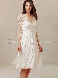 Knee Length Wedding Dress With Lace Bc128 Short Wedding Dress Wedding Dresses Little White Dresses