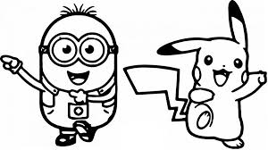 By best coloring pagesmarch 30th 2017. Minion And Pikachu Coloring Page Free Printable Coloring Pages For Kids