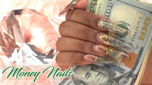 Payday Money Nails Encapsulated Acrylic Nails Longhairprettynails Youtube Bling Acrylic Nails Deluxe Nails Nail Forms