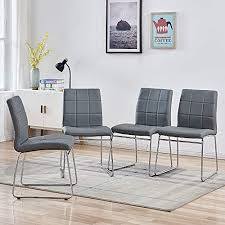 Tasteful and attractive details of finishes add elegance and are very. Buy Enjowarm Dining Chairs Set Of 4 Kitchen Chairs Faux Leather Upholstered Sled Base Chrome Ergonomic Design Modern Mid Century Living Room Side Chairs For Home Kitchen Office Waiting Room Online In