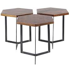 3 piece table set for living room. Mango Wood 3 Pc Hexagonal Bunching Coffee Tables Kirklands