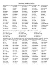 Practice problems for significant figures. Ws Sig Figs Worksheet Significant Figures Determine How Many Significant Figures Are In Each Of These Numbers 56 87 Are Tricky 1 2 03 16 0 0224 31 Course Hero