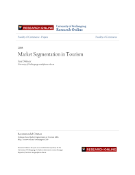 Pdf Market Segmentation In Tourism