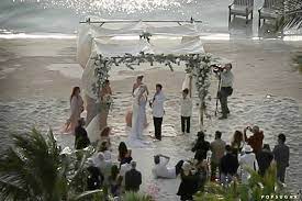The couple exchanged vows under a white marquee decorated with white flowers, smiling and gazing into each other's eyes as. Johnny Depp And Amber Heard Wedding Pictures Popsugar Celebrity