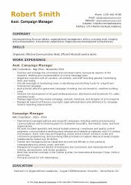 campaign manager resume samples