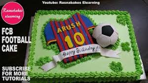 Football cake designs for boys. F C Barcelona Football Kids Birthday Cake Video Youtube