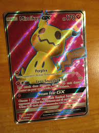 Description this card's story is very unique, it started as a mimikyu that the very talented artist lunumbra then hand. Pokemon Individual Cards Pokemon Card Mimikyu Gx Ultra Rare Full Art 206 214 Lost Thunder Mint Woodland Resort Com