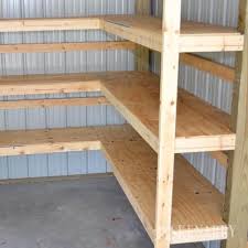 You can create large shelving units or decorative pieces for your home and get a lot of bang for your buck. Diy Corner Shelves For Garage Or Pole Barn Storage