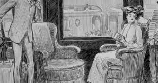 Charles Dana Gibson Bachelor On Train In Search Of Rest Is Distressed To Find A Woman He Regards In Same Compartment
