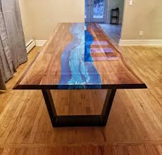Turquoise River Blended With Blue Epoxy And Wood Tops At Its Best Epoxy Wood Table Resin Tops Furniture Houston Handmade Smola
