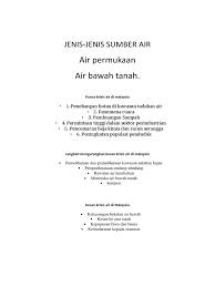 .satu punca berlakunya krisis air di malaysia. Bab 12 Sumber Air Punca Krisis Air Di Malaysia