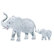 Shown all stages of work. 3d Crystal Puzzle Elephants Hcm Kinzel 59176 46 Pieces Jigsaw Puzzles Wild Animals Jigsaw Puzzle