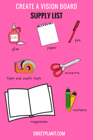 Create Your Own Vision Board Here S The Supply List To Get Started Vision Board Party Supplies Vision Board Workshop Vision Board Party