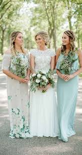 Mint Green And Floral Pattern Bridesmaids Dresses The Wedding Story Of Kaitlin Amp Nathan Oppenhuizen Wedd Patterned Bridesmaid Wedding Story Bridesmaid