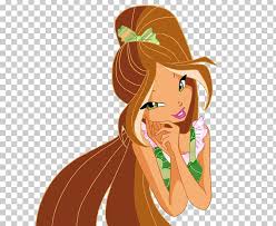 link musa stella and bloom: Flora Winx Club Png Clipart Art Brown Hair Cartoon Drawing Ear Free Png Download