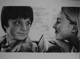 Bridge to Terabithia Jesse and Leslie Charcoal and Graphite