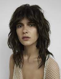 Iana Godnia Portrait Mullet Hairstyle Alternative Hair Medium Hair Styles