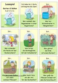 Lesespiel Garten Balkon Verbkonjugation Prasens Passend Zum Ab Leseverstehen Lesespiele Deutsche Sprache Lesen