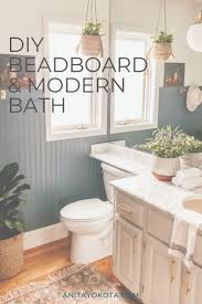 Diy Beadboard Wall In 2020 Bead Board Walls Modern Bathroom Renovations Beadboard