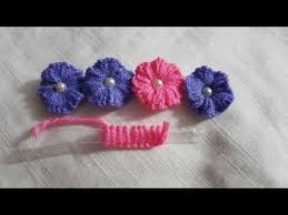 This is one of the easiest woolen crafts to make. Wow Wool Flower Amazing Trick Sewing Hack Trick Making Beautiful Design 111 Youtube Diy Yarn Flowers Crochet Flower Tutorial Hand Embroidery Art