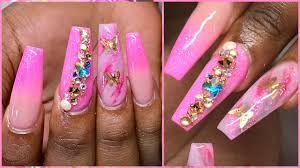 24 cute and awesome acrylic nails design ideas for 2019 part 2; Watch Me Work Acrylic Nails Tutorial Pink French Glitter Ombre Prom Nails Notpolish Youtube