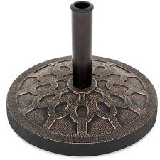 Sunnyglade heavy duty 23l round 20 water filled patio outdoor umbrella base stand weight with steel umbrella holder suit for dia 38mm or 48mm umbrella pole (black) 4.4 out of 5 stars. Best Choice Products 18in Round Heavy Duty Steel Patio Umbrella Base Stand W Rust Resistant Finish Bronze Target