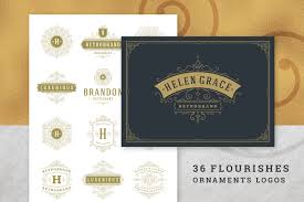 Download 36 Luxury Ornament Logos In Logo Templates On Yellow Images Creative Store PSD Mockup Templates