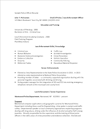 Sample Police Officer Resume Templates At Allbusinesstemplates Com