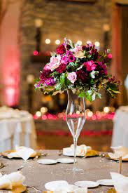 Tall Centerpiece In Fuchsia Roses Burgundy Dahlias Fuchsia Anemones Blush Pink Roses Wedding Floral Centerpieces Gold And Burgundy Wedding Tall Centerpieces