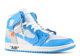 Off White X Air Jordan 1 Retro High Og Unc Air Jordan Aq0818 148 White Dark Powder Blue Cone Blue Jordans Air Jordans Off White Shoes