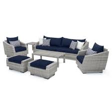 Allen Roth Rothenbee 4 Piece Patio Conversation Set At Lowes Com Conversation Set Patio Conversation Set Outdoor Loveseat