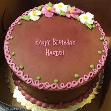 Happy Birthday Harish Red rose birthday cake by name generator.