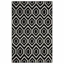 Black And White Diamond Area Rug Cococozy Black Wool Area Rugs Flat Weave Rug Wool Rug