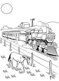A Horse Eating Beside Railroad Coloring Page Color Luna Train Coloring Pages Coloring Pages Free Coloring Pages