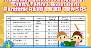 Keterangan gaji guru honor microsoft word : Download Contoh Format Buku Tanda Terima Honor Guru Pendidik Paud Tk Kb Tpa Sps Operator Sekolah