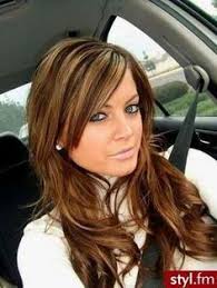 Brunette with Honey Highlights